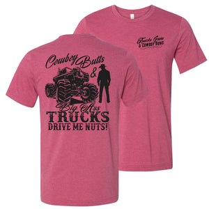 Cowboy Butts & Big Ass Trucks Cowgirl T Shirt raspberry