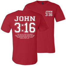 Load image into Gallery viewer, John 3:16 Bible Verse T-Shirt red