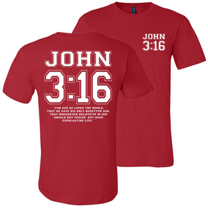 John 3:16 Bible Verse T-Shirt red
