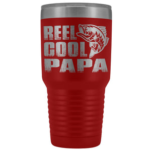 Reel Cool Papa Fishing Papa Tumbler red