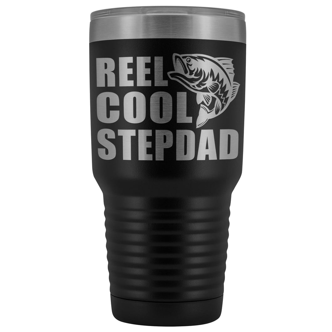 Reel Cool Stepdad 30oz. Tumblers Step Dad Travel Mug black