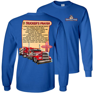 Trucker's Prayer Christian Trucker Shirt LS royal