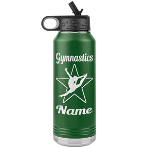 32oz Gymnastics Water Bottle Tumbler green