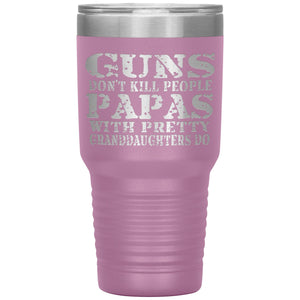 Guns Don't Kill People Funny Papa 30oz Tumbler Travel Cup light purple