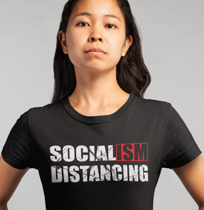 Socialism Distancing T-Shirts lady mock up