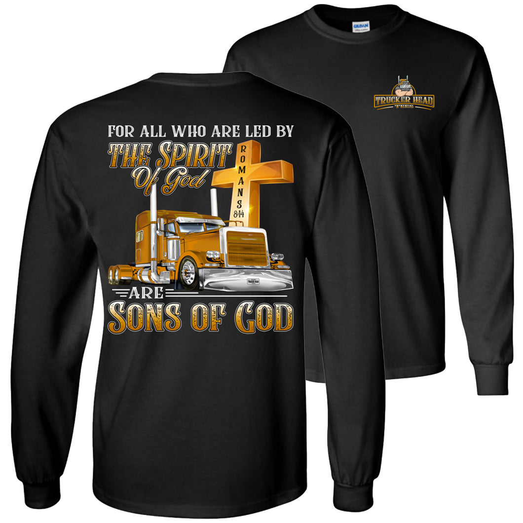 Christian Trucker Long Sleeve T-Shirt, Sons Of God black