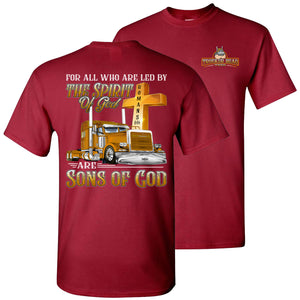 Christian Trucker Shirts, Sons Of God, Trucker Gifts red