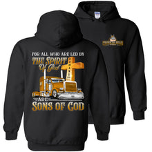 Load image into Gallery viewer, Christian Trucker Hoodie, Sons Of God black