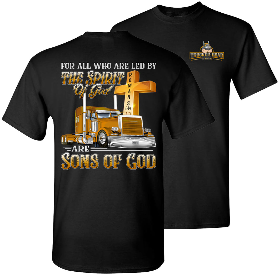 Christian Trucker Shirts, Sons Of God, Trucker Gifts black