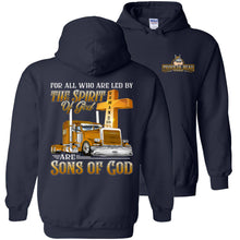 Load image into Gallery viewer, Christian Trucker Hoodie, Sons Of God navy