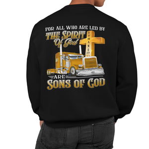 Christian Trucker Crewneck Sweatshirt, Sons Of God