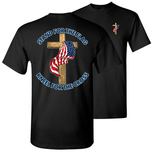 Stand For The Flag Kneel For The Cross Shirt tall black