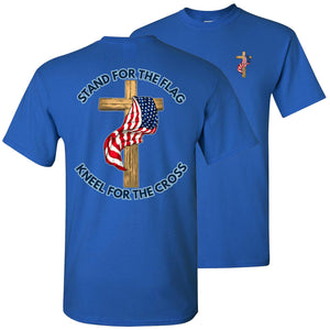 Stand For The Flag Kneel For The Cross Shirt tall royal