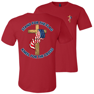 Stand For The Flag Kneel For The Cross Shirt red