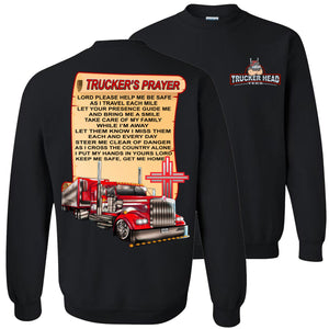 Trucker's Prayer Christian Trucker Crewneck Sweatshirt black