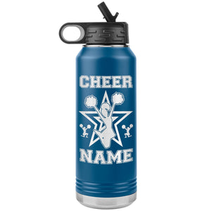 32oz Cheerleading Water Bottle Tumbler, Cheer Gifts blue
