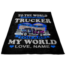 Load image into Gallery viewer, You Are My World Trucker Fleece Throw Blanket 3