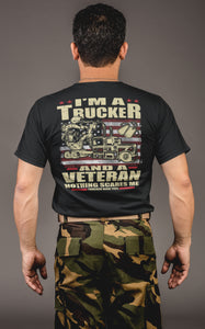 Nothing Scares Me Trucker Veteran T Shirt mock up