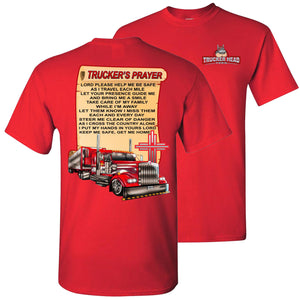 Trucker's Prayer Trucker Shirt christian trucker shirts  red