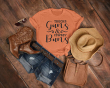 Load image into Gallery viewer, Trucks Guns And Cowboy Buns Country Cowgirl Girl T Shirts 2