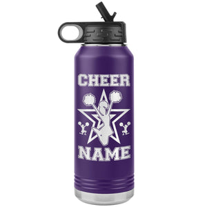 32oz Cheerleading Water Bottle Tumbler, Cheer Gifts purple
