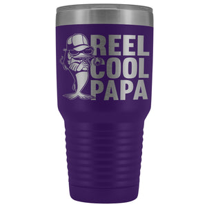 Reel Cool Papa Fishing Papa Tumbler purple