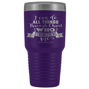 I Can Do All Thing Through Christ Christian Tumblers purple