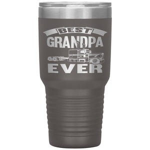 Best Grandpa Ever Trucker Cups 30 Ounce Vacuum Tumbler pewter 