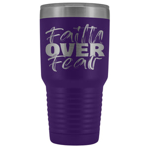 Faith Over Fear Christian Tumblers purple